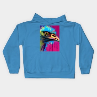 Colorful Emu Head Kids Hoodie